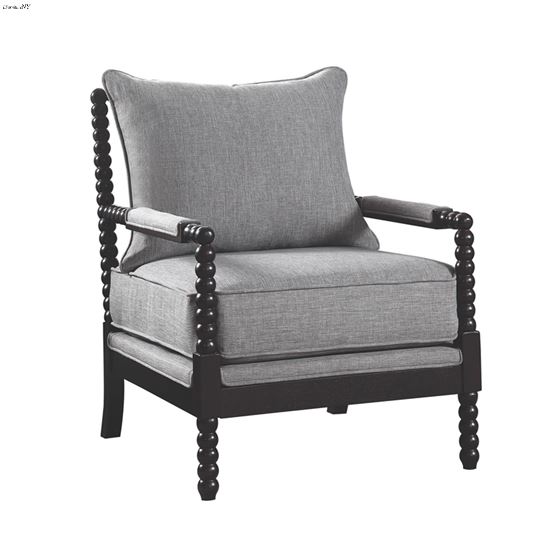 Blanchett Grey and Cappuccino Wood Accent Chair