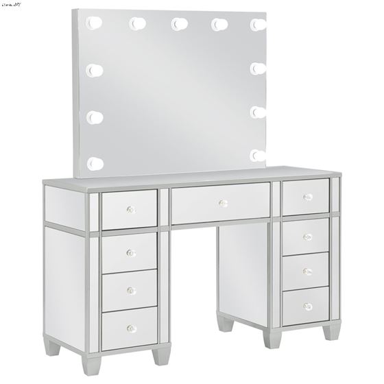Allora Mirrored 9 Drawer Vanity Set with Hollyw-3