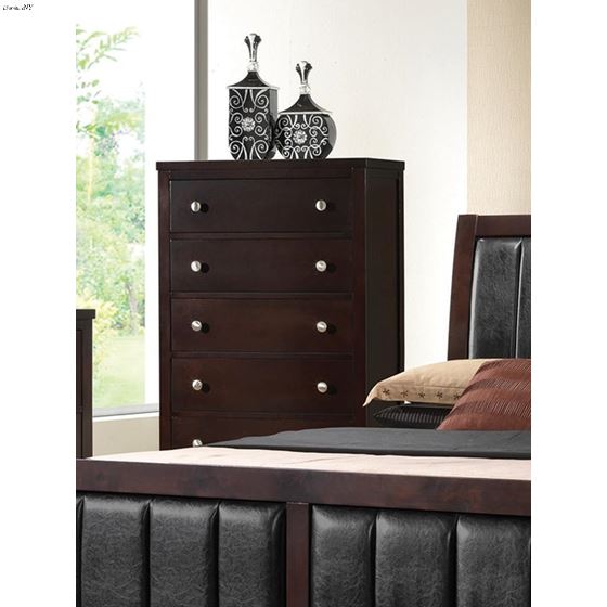 Carlton Cappuccino 5 Drawer Chest 202095 By Coaster