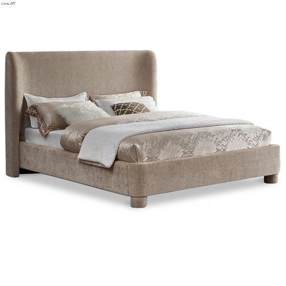 Penny Beige Chenille Upholstered Bed By Meridian Furniture