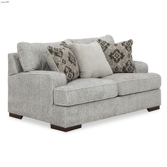 Mercado Pewter Chevron Fabric Loveseat 84604 By BenchCraft