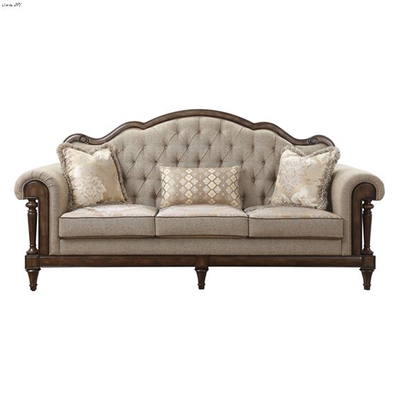 Heath Court Brown Fabric Sofa 16829-3 By Homelegance