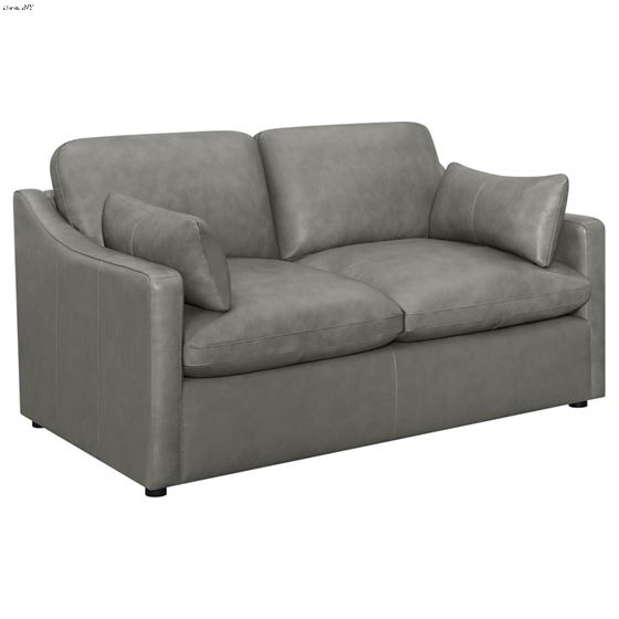 Grayson Grey Leather Loveseat 506772 By Coaster