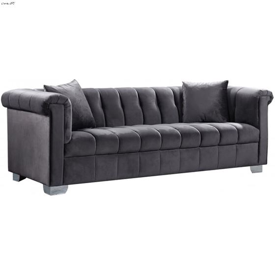 Kayla Grey Velvet Tufted Sofa Kayla_Sofa_Grey by Meridian Furniture