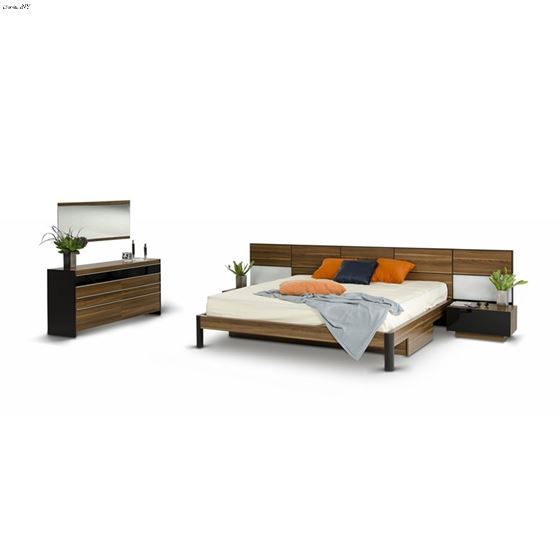 Rondo Modern Walnut Bedroom Set