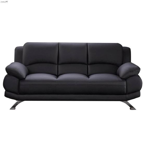 Modern 117 Black Leather Sofa By BH Designs