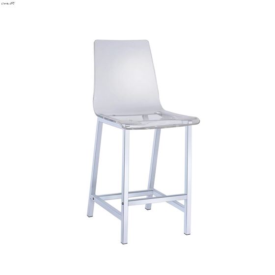 Clear Acrylic and Chrome Counter Height Stool 100265 - Set of 2 By Coaster