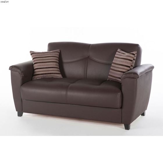 Aspen Loveseat in Santa Glory Dark Brown by Istikbal