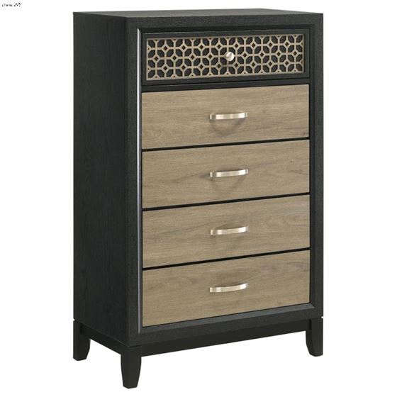 Valencia Black and Light Brown 5 Drawer Chest 223045 By Coaster