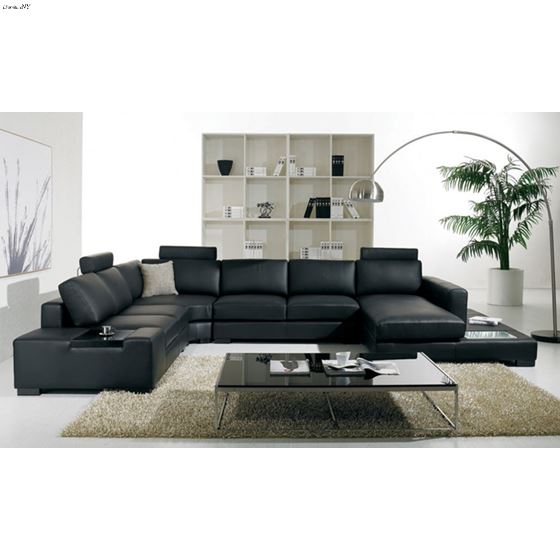 T35 Modern Bonded Leather Sectional- 3