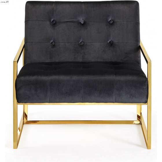 Pierre Black Velvet Upholstered Accent Chair - 3