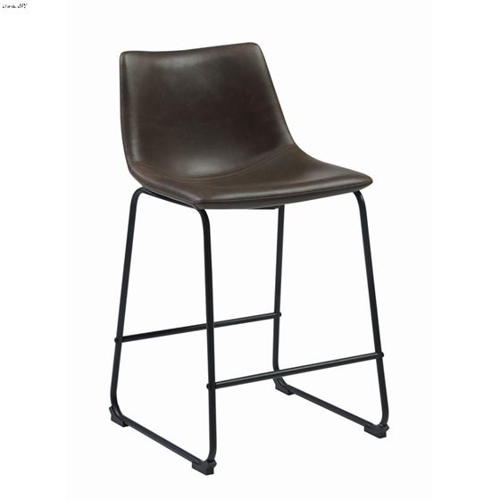 Industrial Brown Leatherette Counter Height Stool 102535 - Set of 2 By Coaster