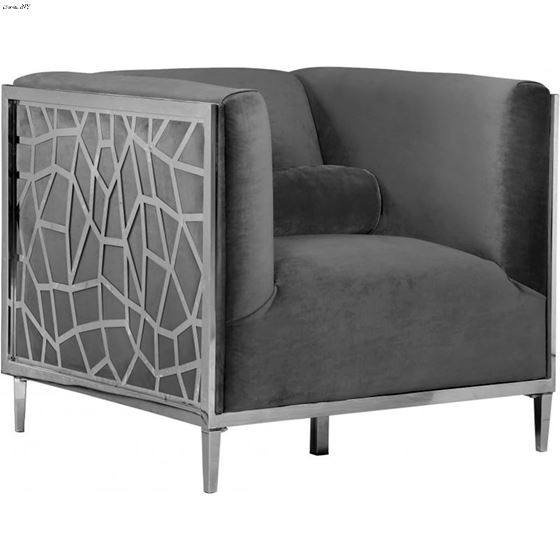 Opal Grey Velvet Chair Opal_Chair_Grey by Meridian Furniture