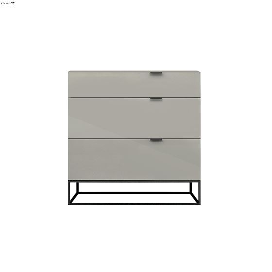 Vizzione High Gloss Gray Lacquer Tall Dresser/ Nig
