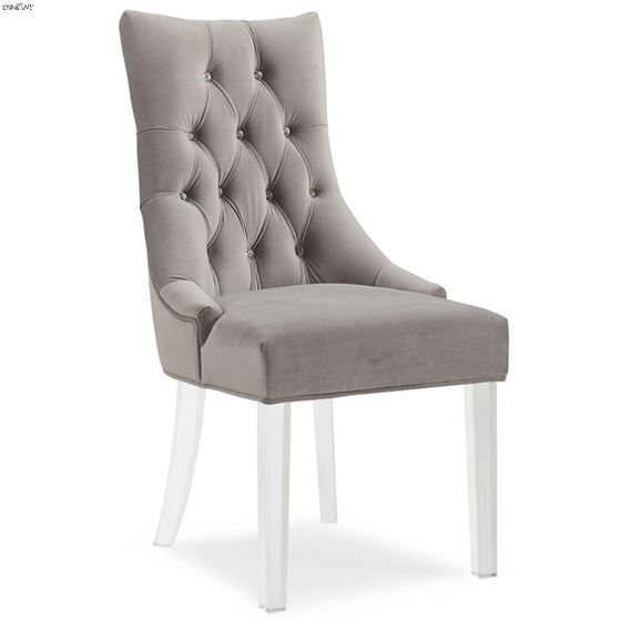 Cavalli Grey Velvet Tufted Dining Chair 403-106GY by Inspire