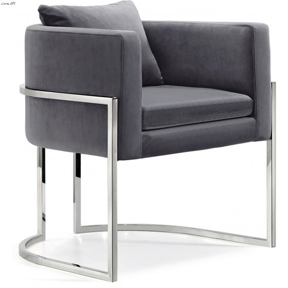 Pippa Grey Velvet Upholstered Accent Chair