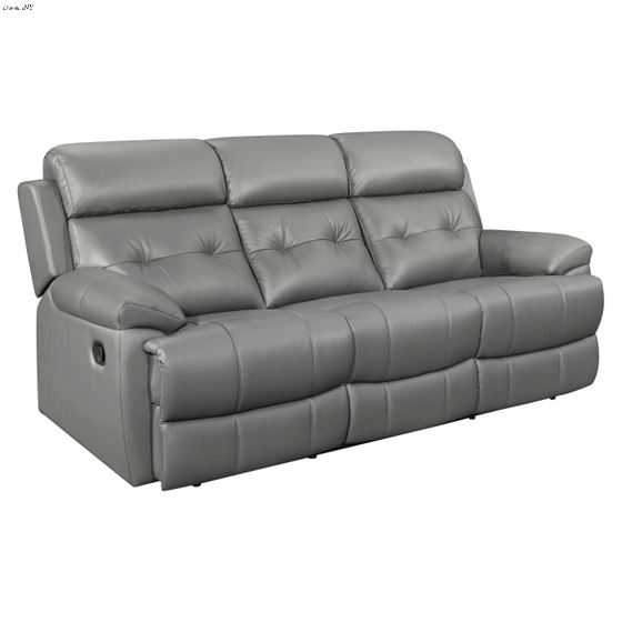 Lambent Grey Leather Reclining Sofa 9529GRY-3 By Homelegance