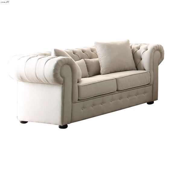 Savonburg Neutral Tone Fabric Love Seat 8427-2 by Homelegance