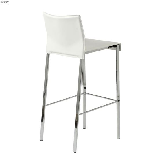 Riley-B White Bar Stool 17223WHT by Euro Style back