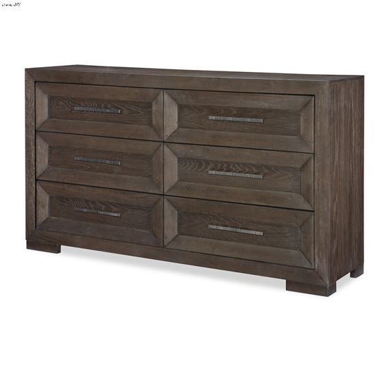 Facets 6 Drawer Dresser in Mink with Silver Undertones By Legacy Classic