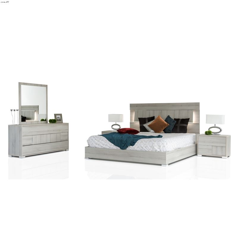 Modrest Ethan Italian Modern Grey Bedroom Set