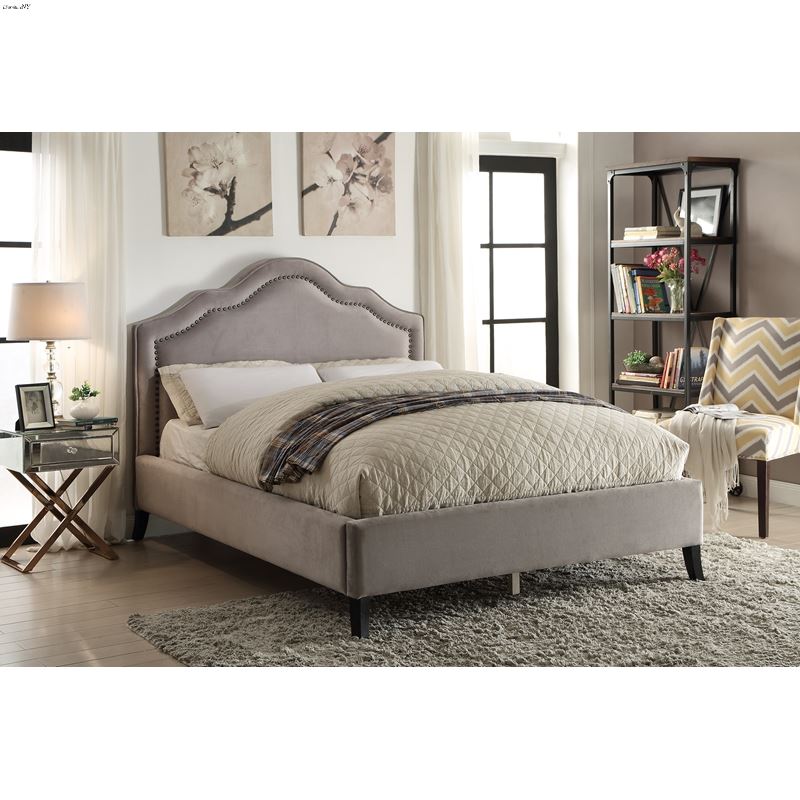 Bellagio Queen Bed 101-953Q-GY by Inspire